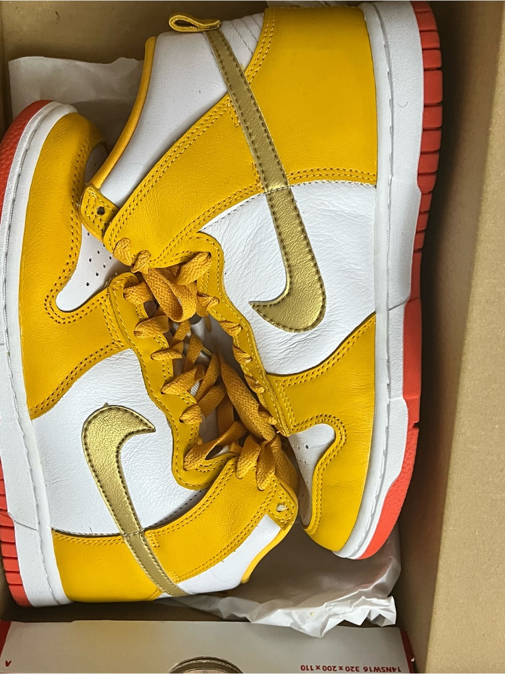 Nike Yellow White Gold Low-Top Sneakers